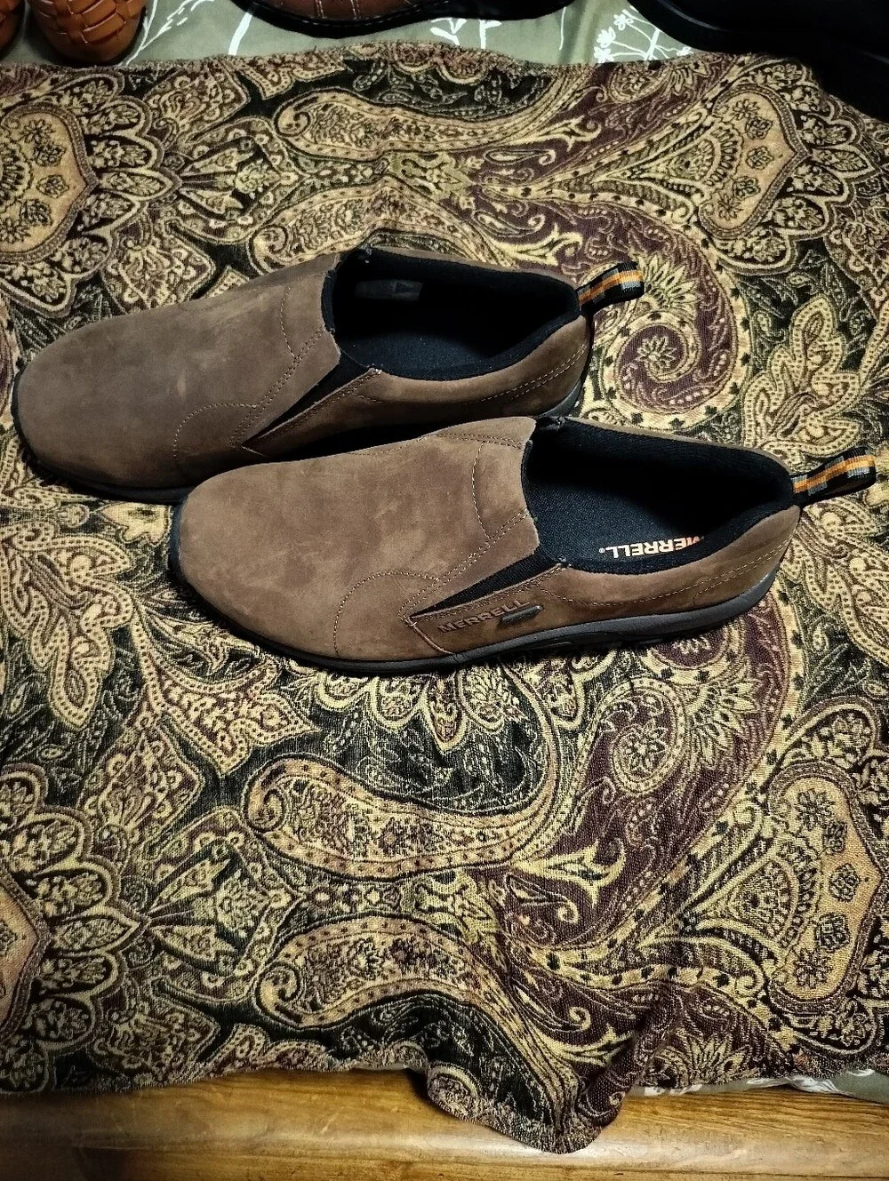 Merrell Men's 12W Brown Nubuck Slip-On Loafers